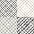 Set of hand brush drawn diagonal check, plaid patterns Royalty Free Stock Photo